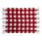 Hello Honey® Red & White Plaid Woven Acrylic Throw with Fringe